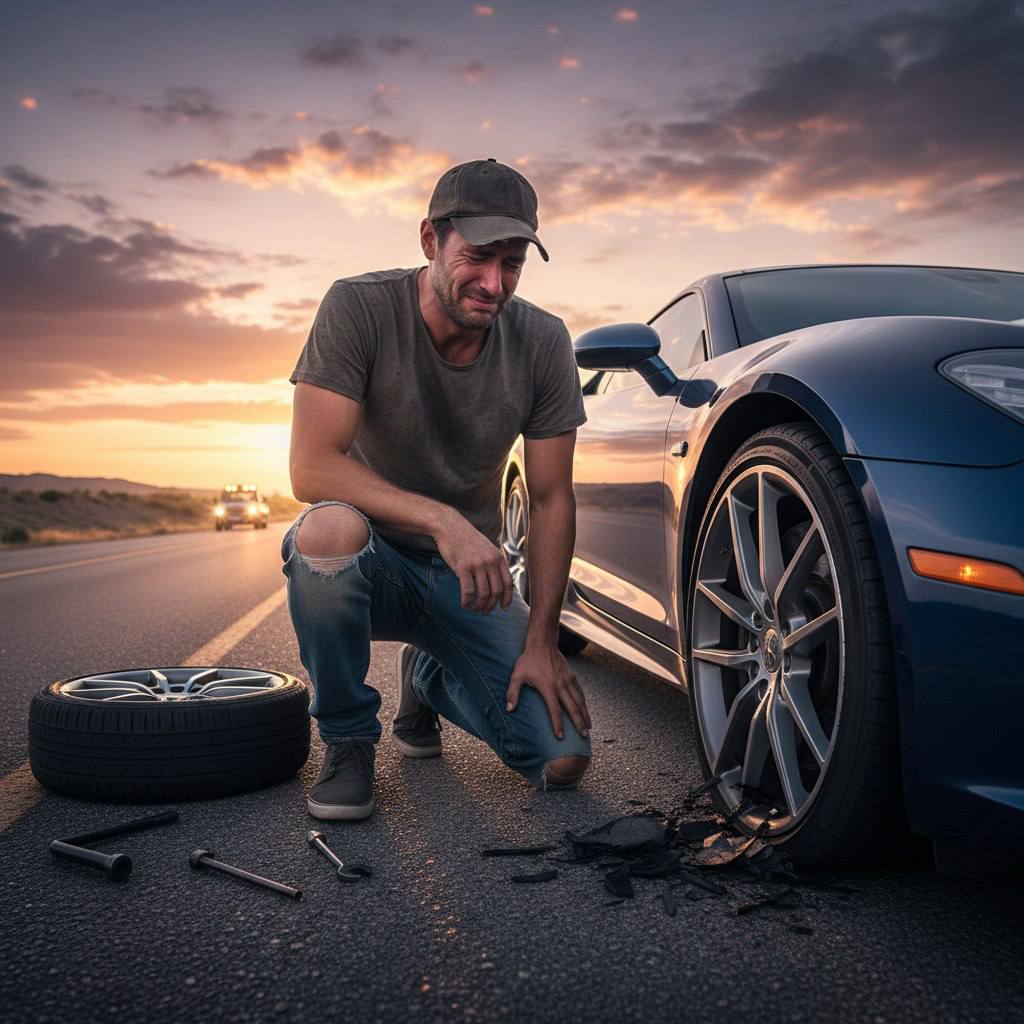 Массовые проколы шин: опасные металлические элементы на Киевском шоссе в Балабаново.